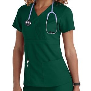 Grey's Anatomy 3 Pocket Mock Wrap Scrub Top