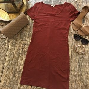 NWOT Burnt Orange Body-con Mini Dress
