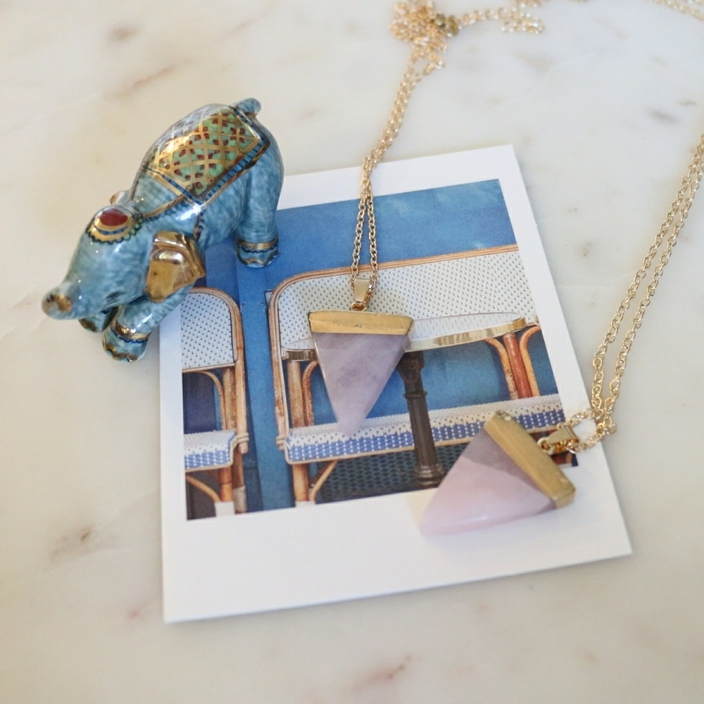 Triangle Stone Necklace - Picture 3 of 5