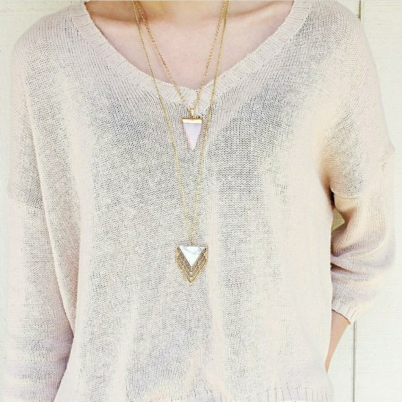 Triangle Stone Necklace - Picture 2 of 5