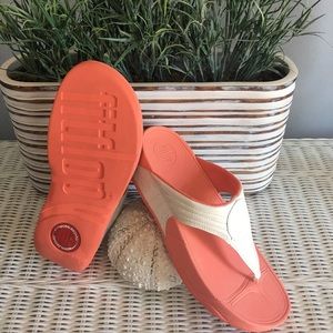 Orange & White FitFlop Walkstar 3, Size 8