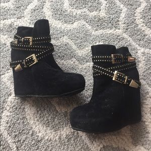 Studded platform ankle boot