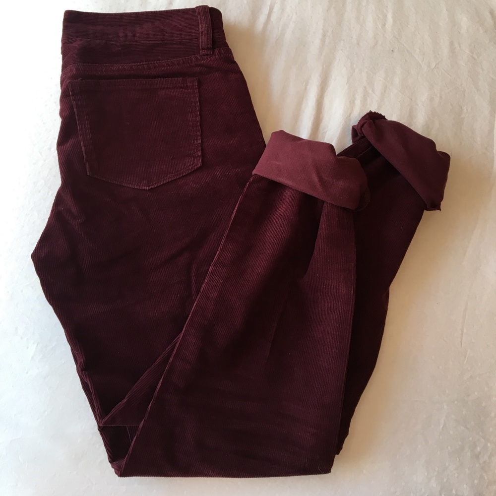 J. Crew Burgundy Corduroy Stretch Pants