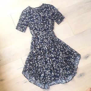 Vintage style floral print midi dress