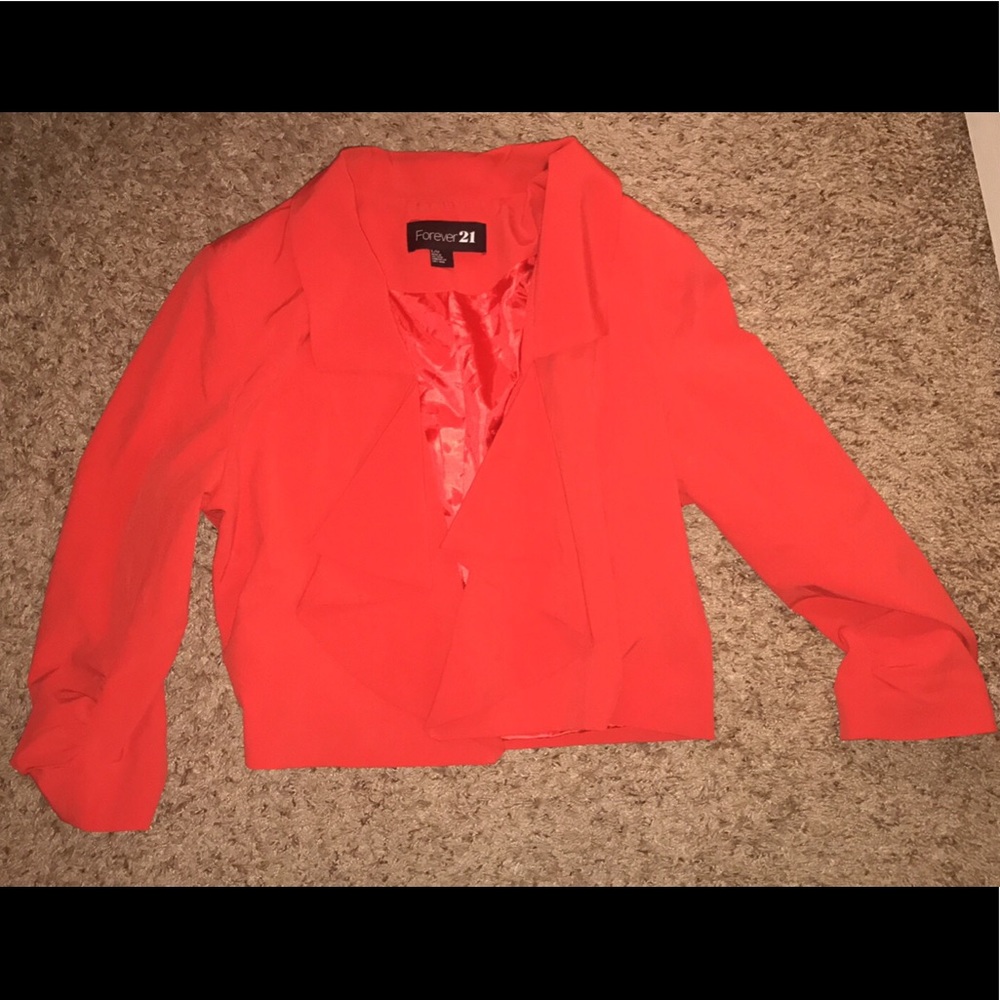 Coral ruffle jacket