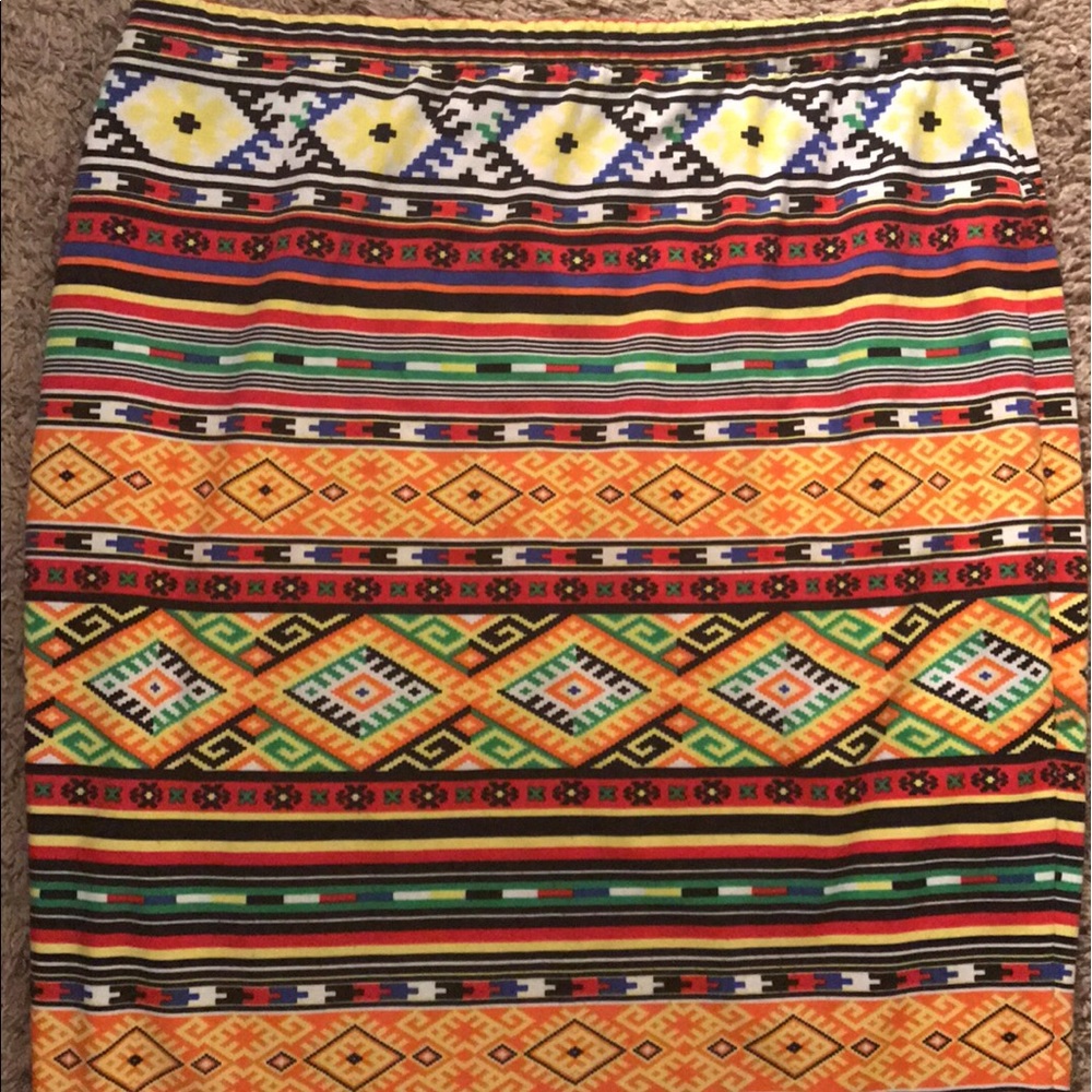 Midi Aztec print skirt