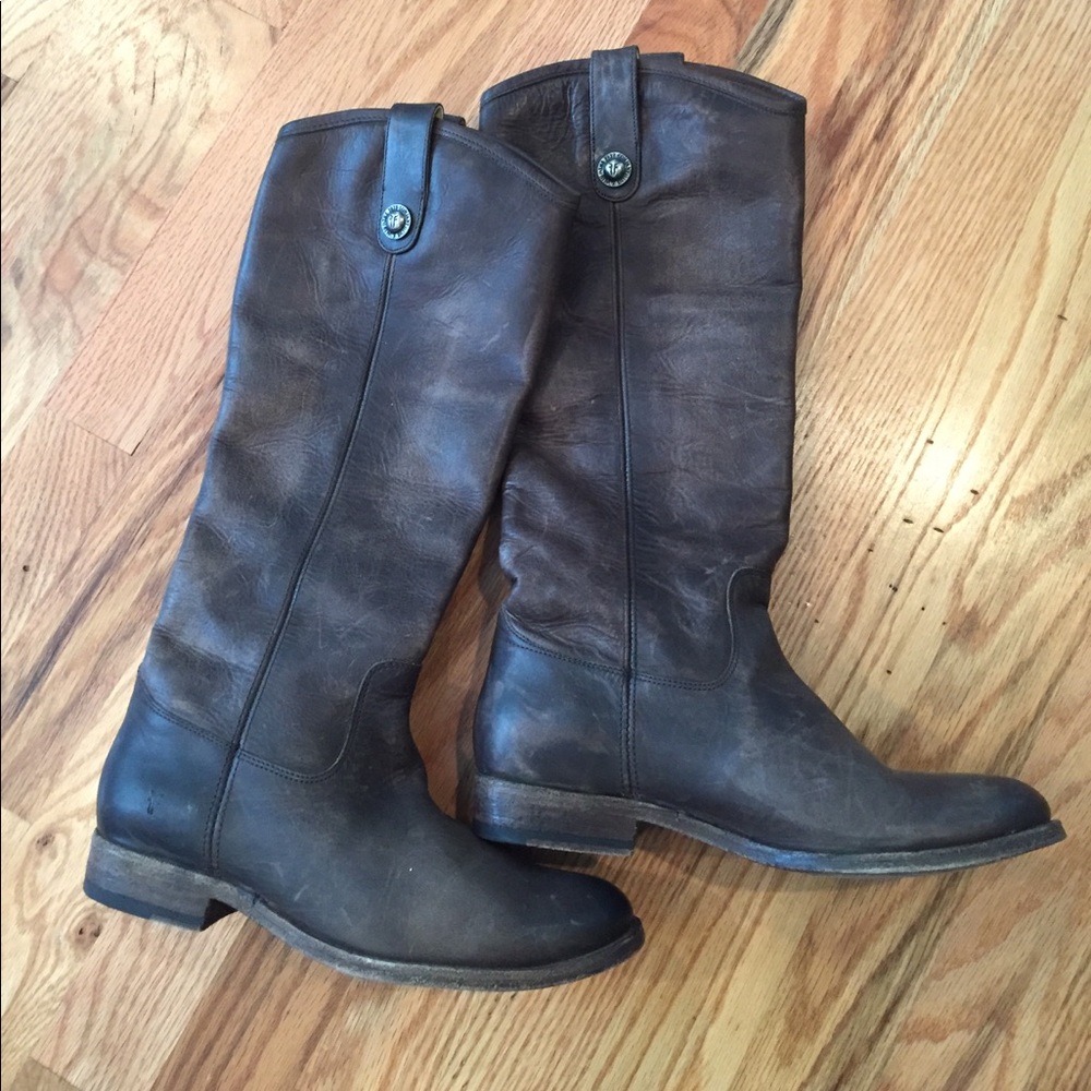 FRYE Melissa button antiqued grey stone boots