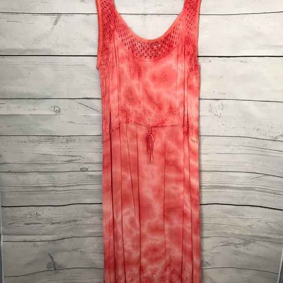 Raya Sun Dresses & Skirts - Coral hand dyed summer dress