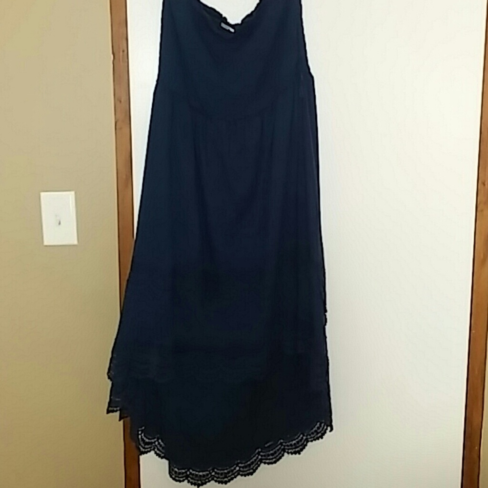 Dark blue strapless dress