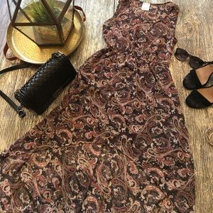 High Low Paisley Print Sheer Flowy Nectar DressEUC