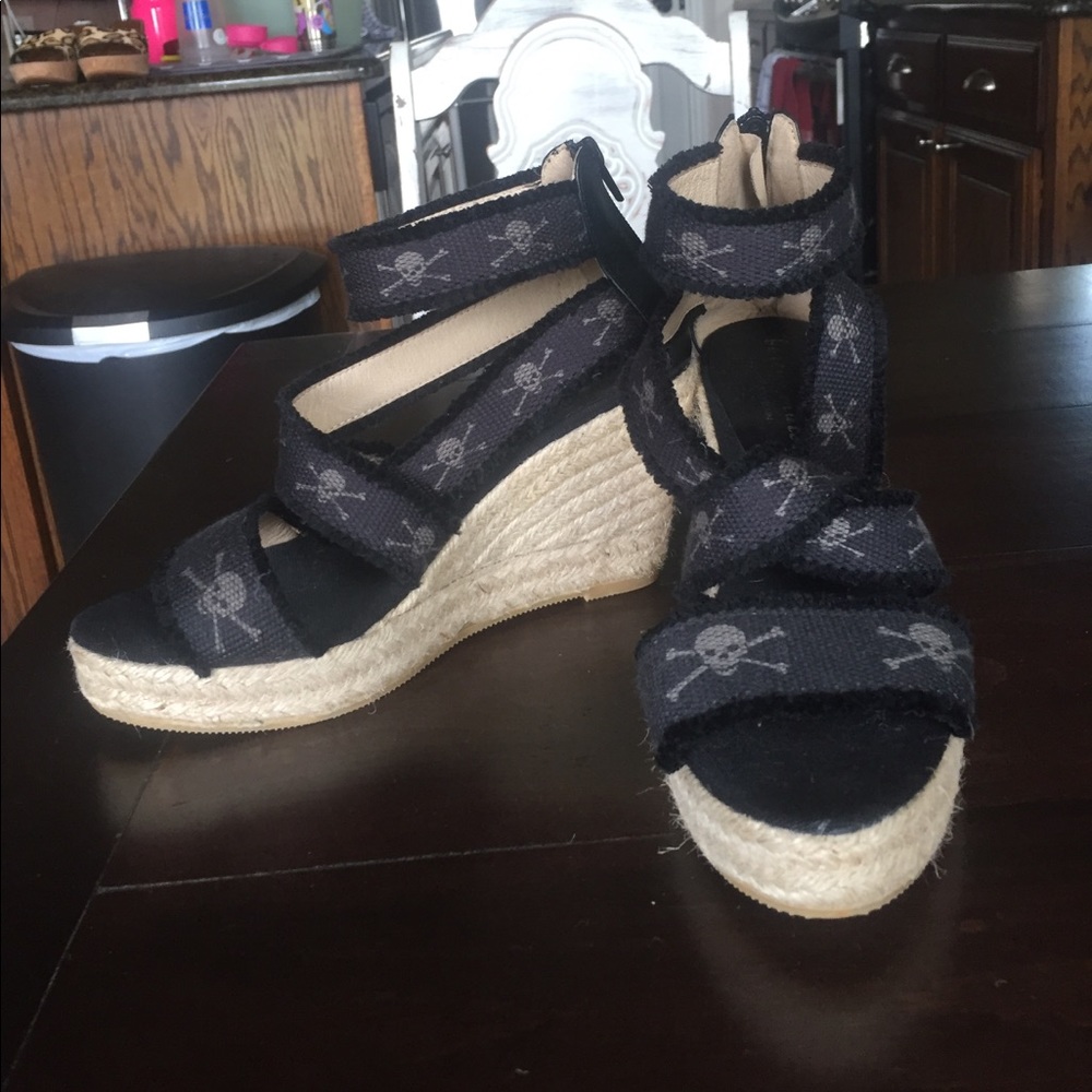 Bettye Muller skull wedge sandals