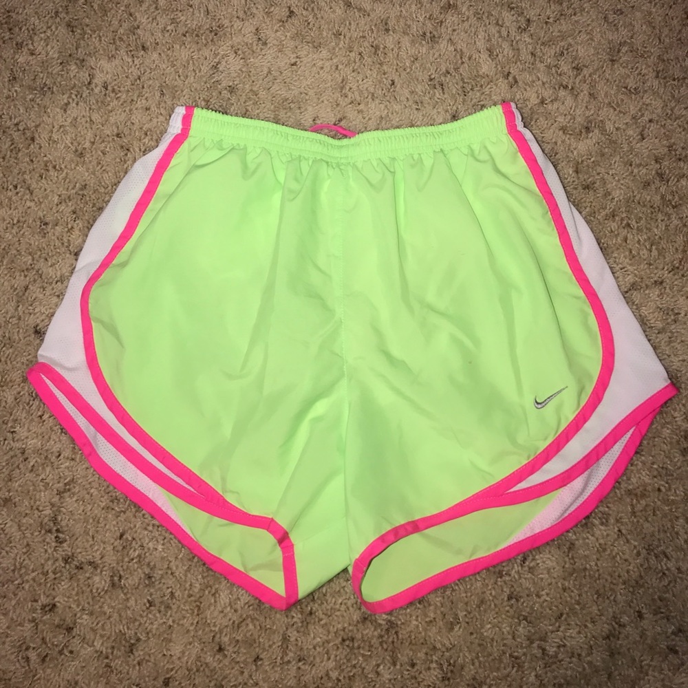Neon Nike running shorts