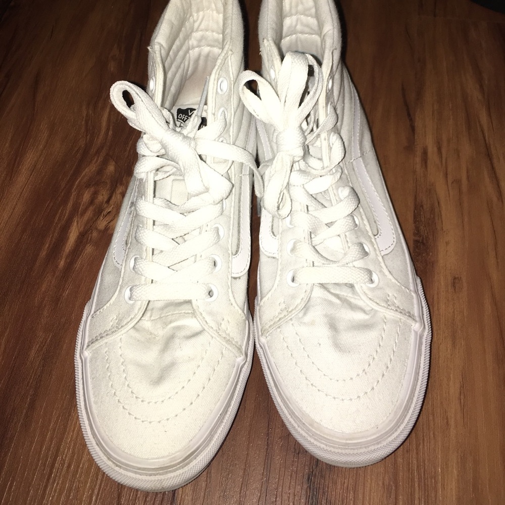 Vans Sk8-Hi True White Canvas Skate Shoes