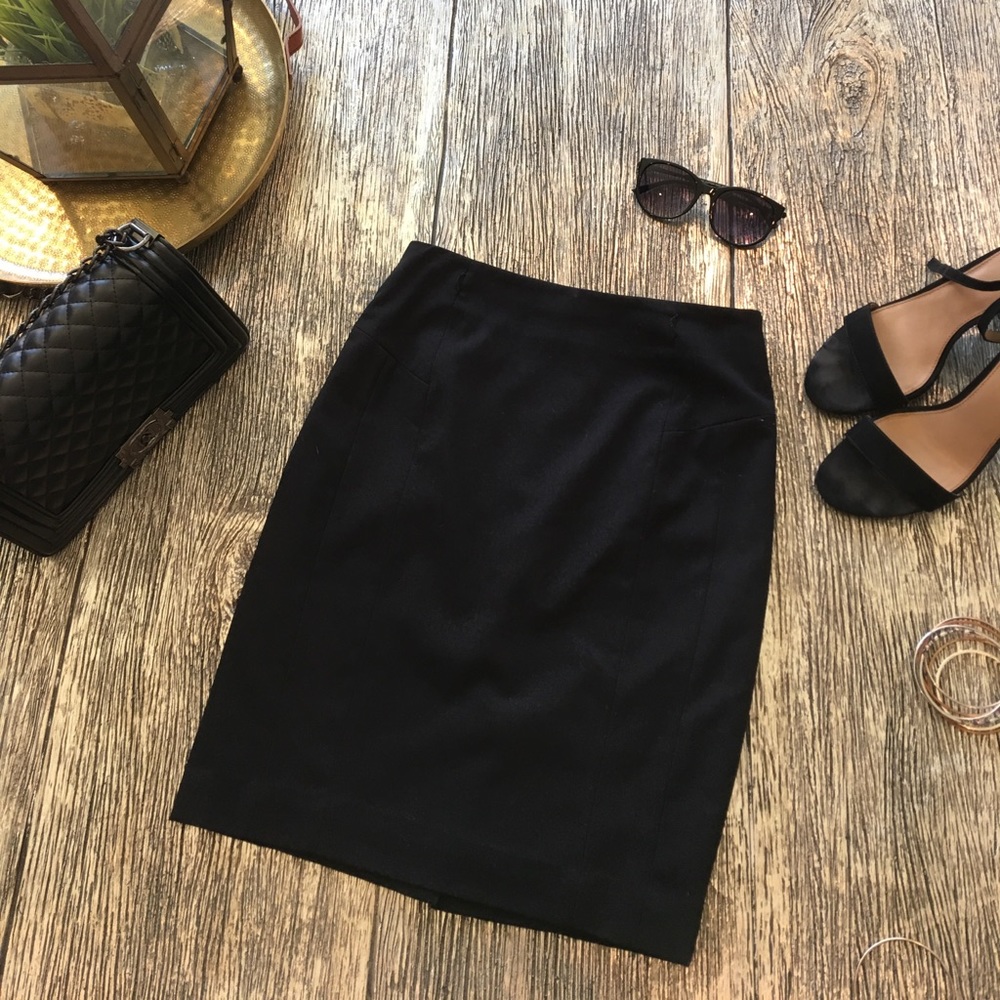 EUC Black Pencil Skirt with back slit from H&M