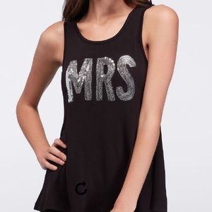 NWT Sequined Mrs Sleep Tank