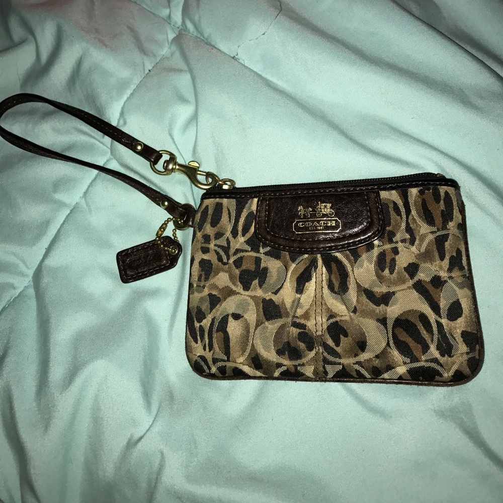 Cheetah print Coach wristlet