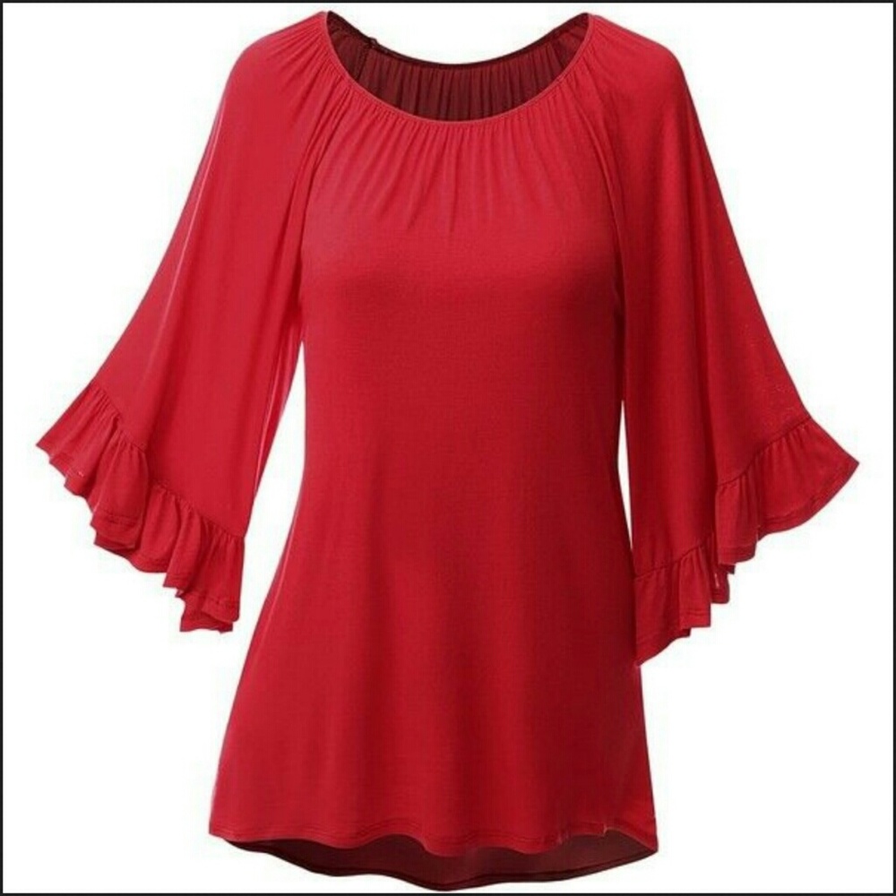 HOST PICK!! Made in USA Beautiful Top bell sleeves