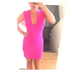 Hot pink bodycon dress