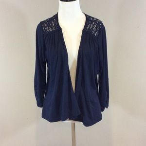 A navy Maurice's cardigan