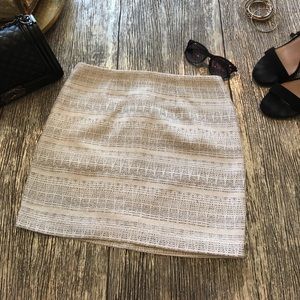 EUC Mini Lined Pencil Metallic Skirt