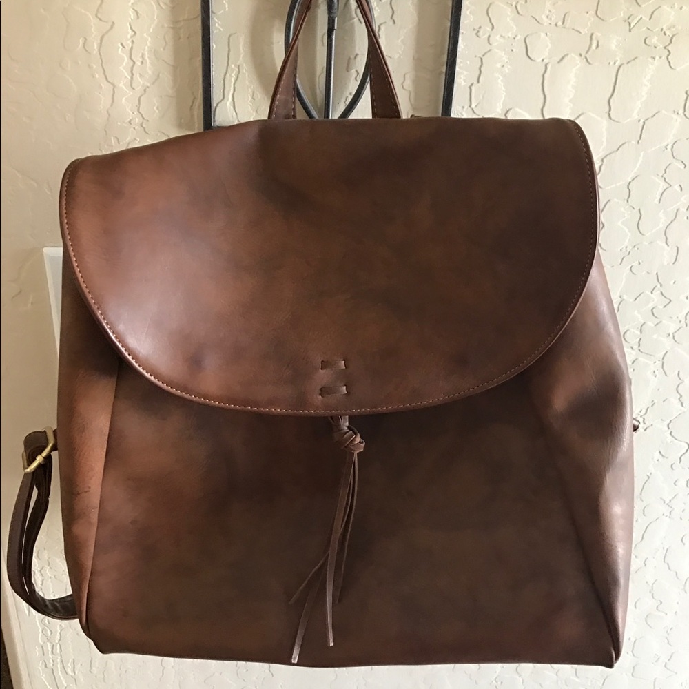 Merona Brown Faux Leather Backpack