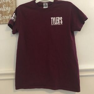 Maroon Tyler's shirt