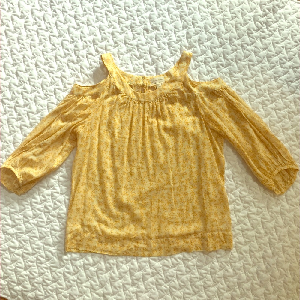 Anthropologie Yellow Flower Blouse