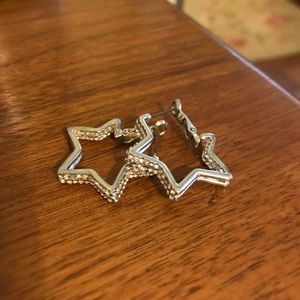 Silver star earrings