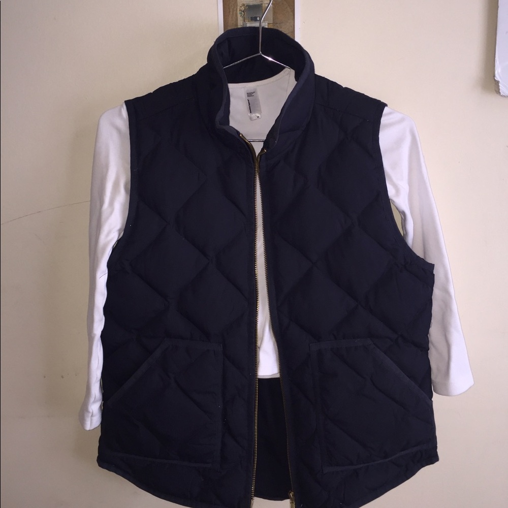 Quilted Navy Blue J Crew Vest