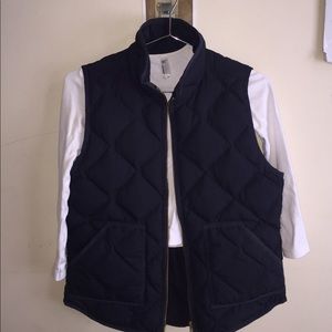 Quilted Navy Blue J Crew Vest