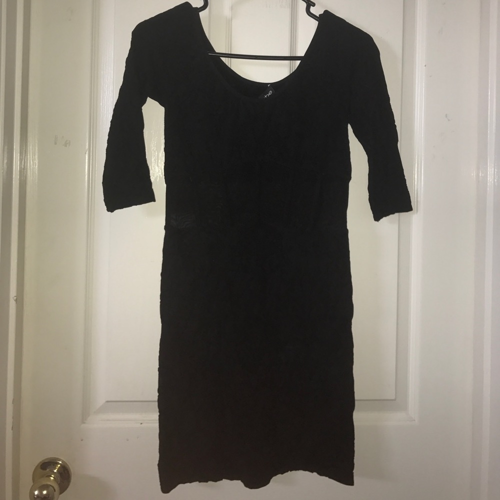 Bebe Bodycon Black Dress with Mesh