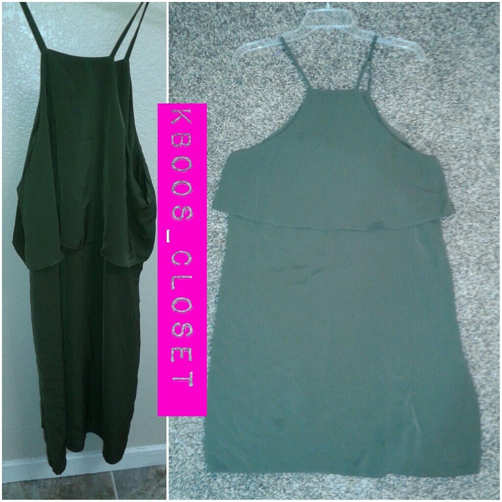 Olive green trapeze dress!
