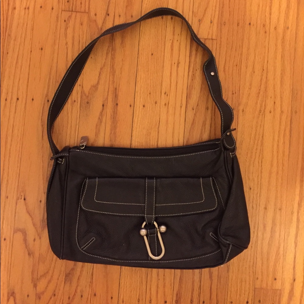 black leather Furla Handbag