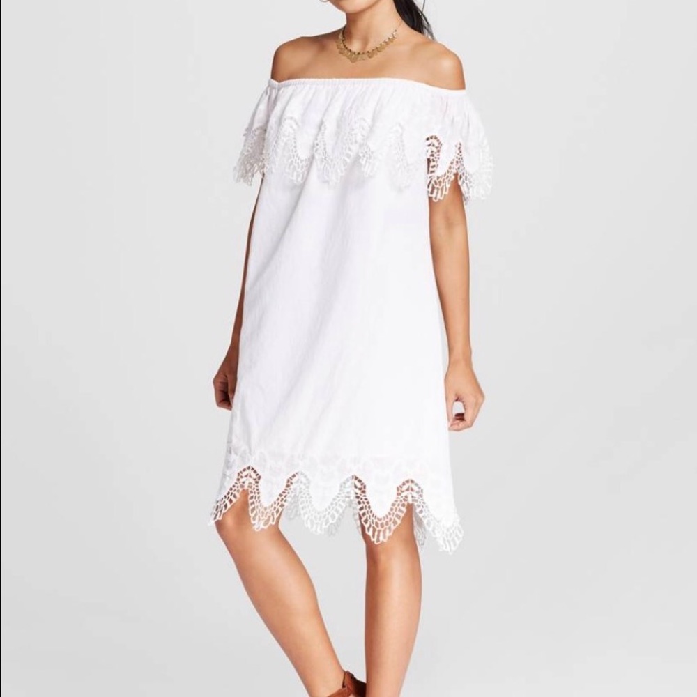 White Boho Off the Shoulder Dress