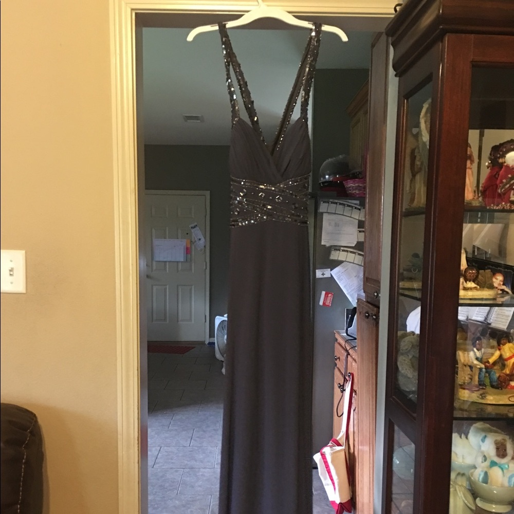 Gray gown with sequins