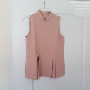 Blush Mock Neck Sleveless Top (Like new)