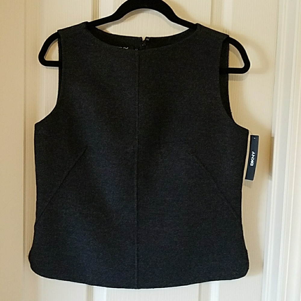 NWT DKNY wool back zippered top. Sz 12