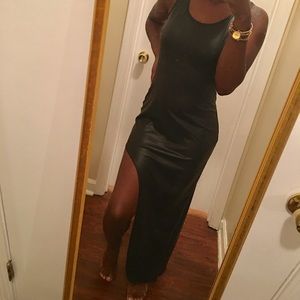 High-Low Faux Leather Dress