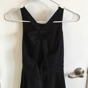 Bow detailed black dress