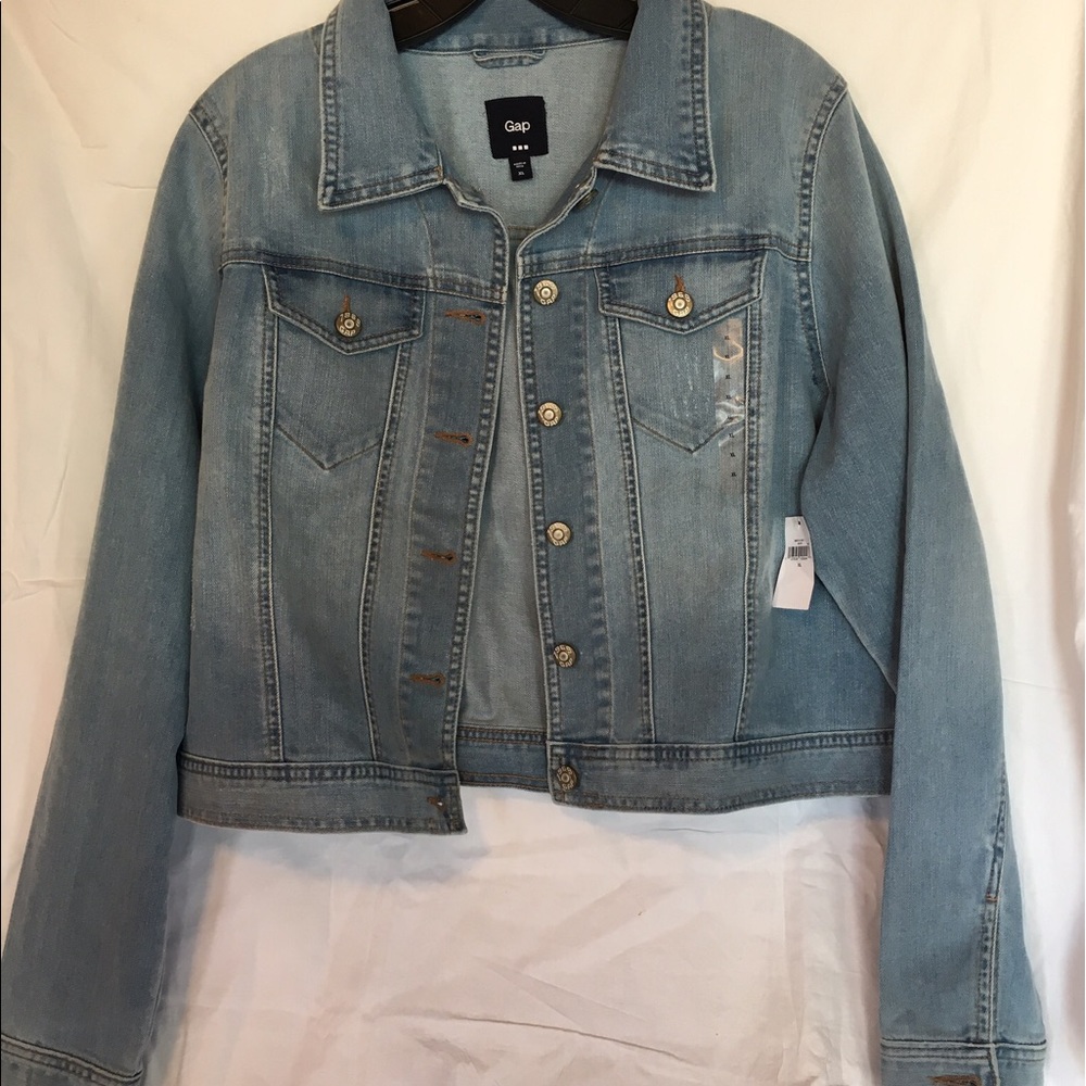 Gap women's light wash Indigo Jean Jacket Sz XL