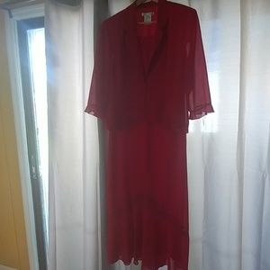 Plus size fully line tea length formal dress