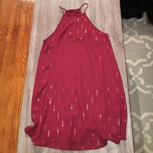 Everly blousy gold embellished dress NWT