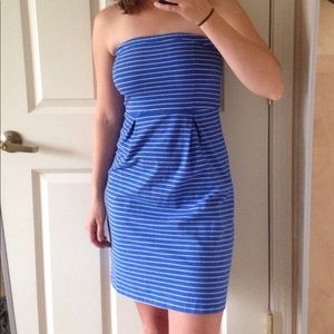Strapless striped dress
