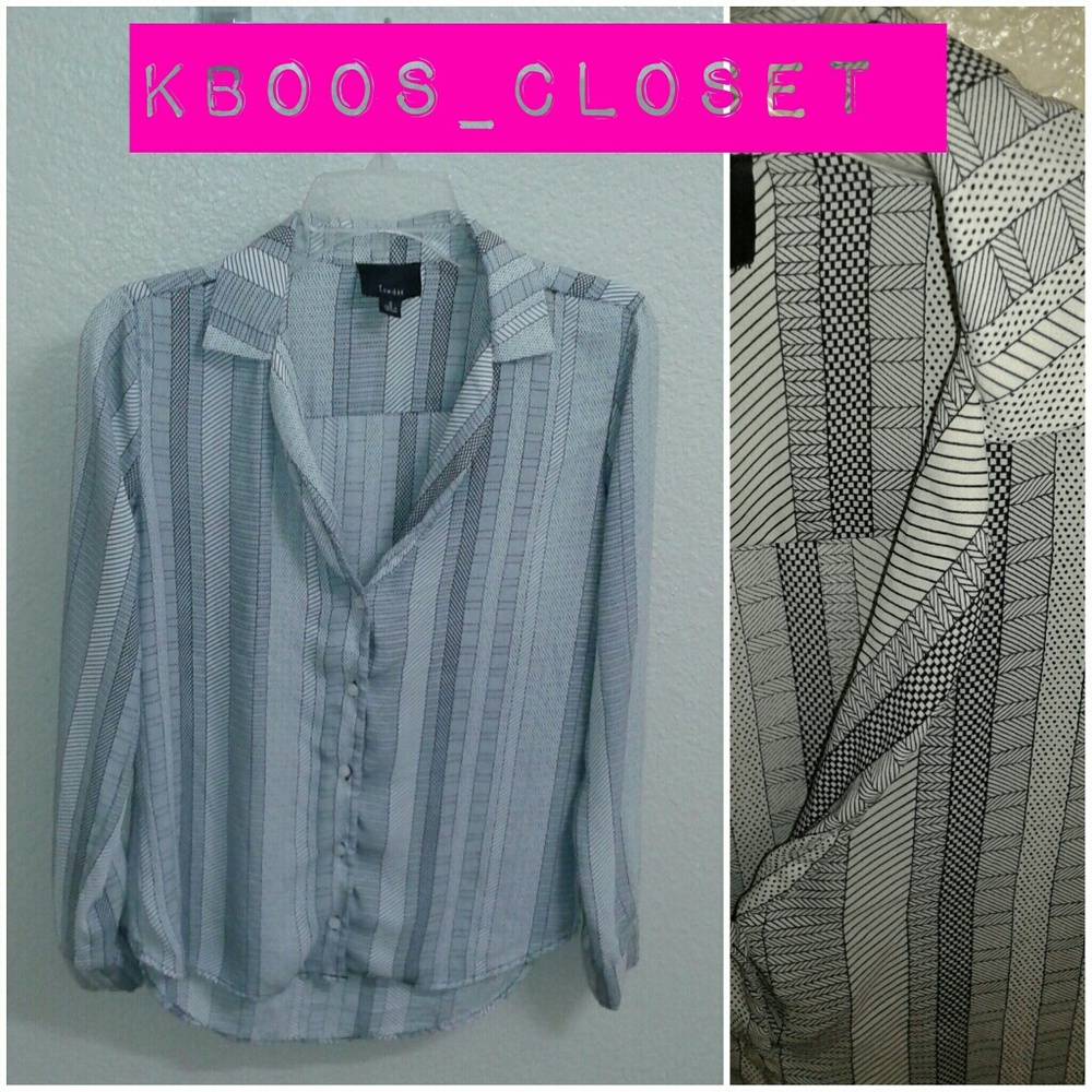 Black and white chiffon blouse!