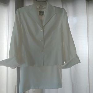 Plus size knee length formal skirt suit