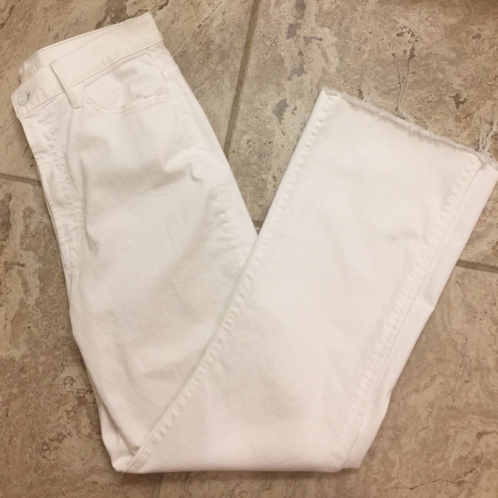 MOTHER white cropped jeans