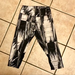 Asics Black + White Capri Leggings