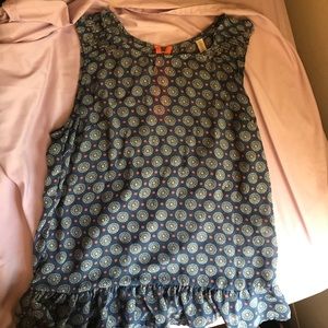 Blue and peach patterned Target Xhiliration top