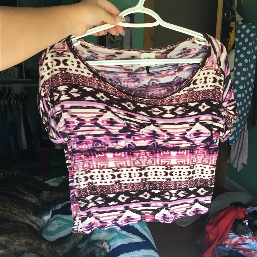 Pink pattern crop top