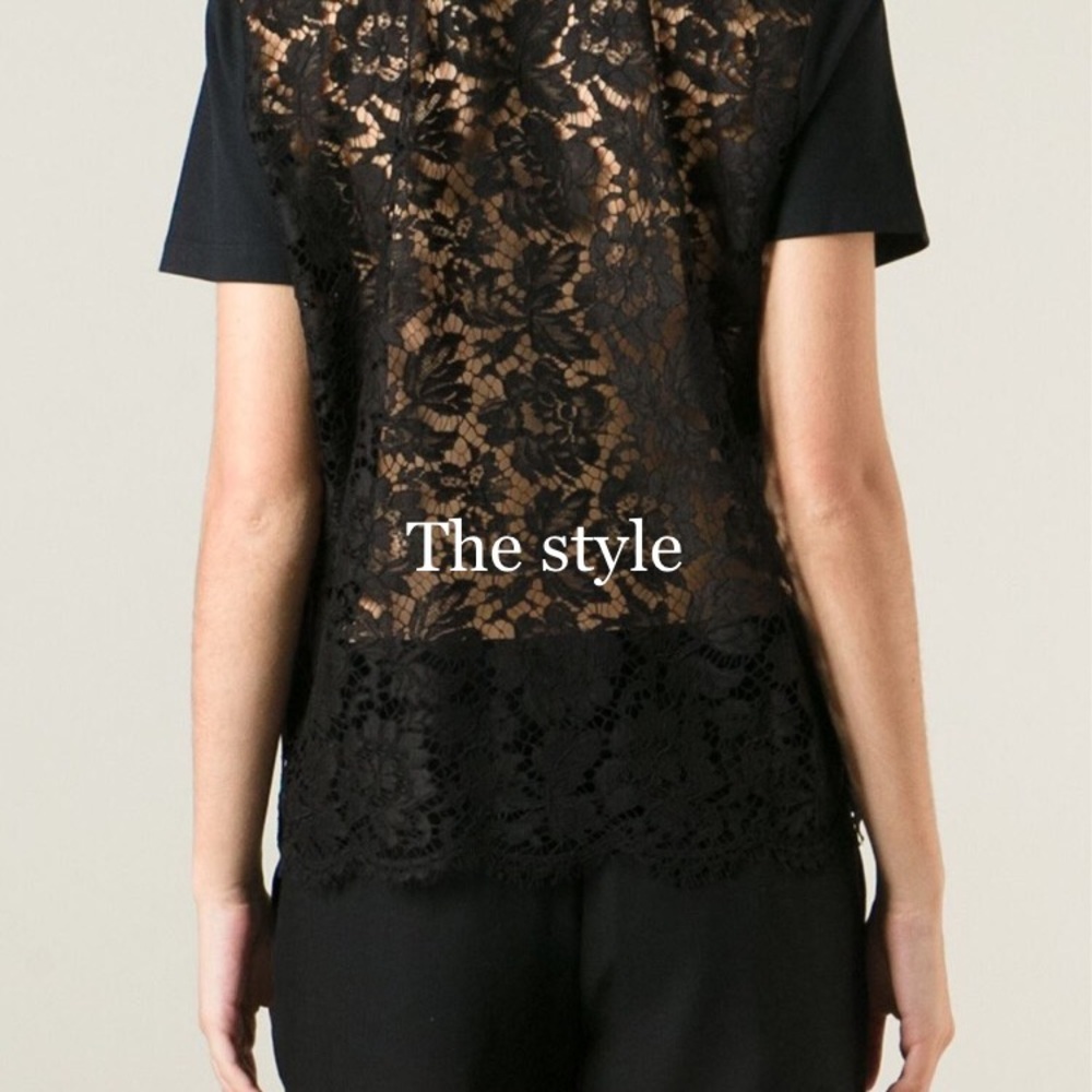 Lane Bryant black top with lace. - Picture 1 of 5
